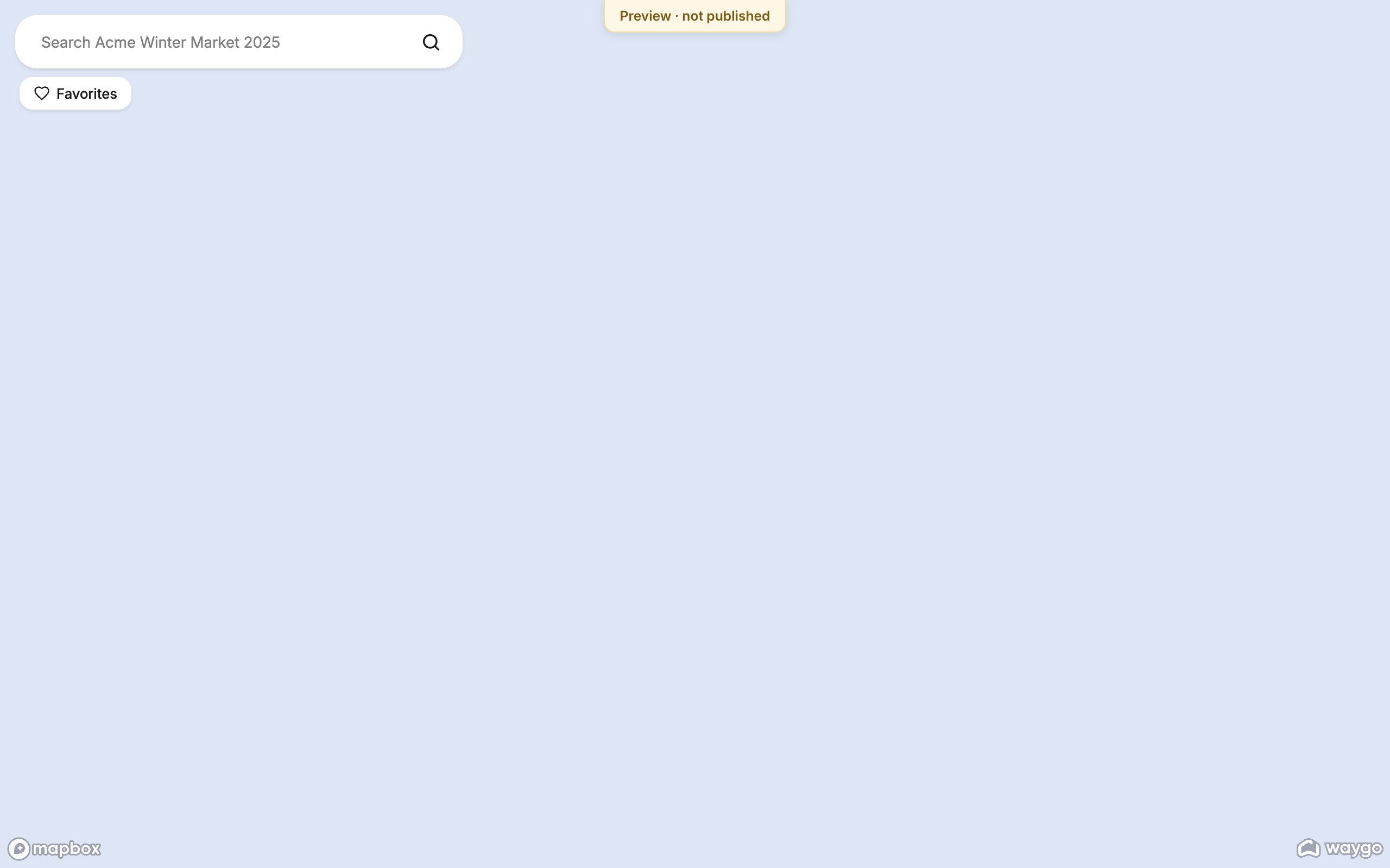 A map opened through a preview link: the map with a Preview, not published ribbon
